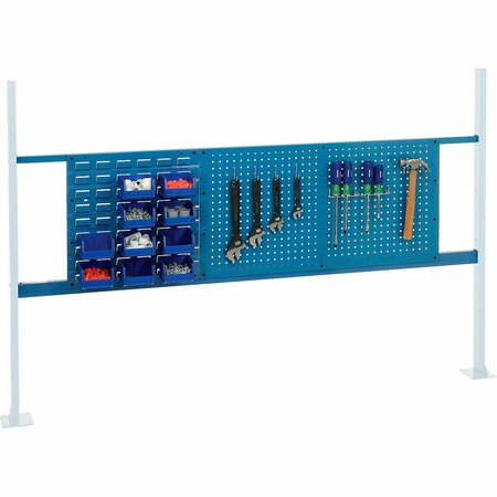 GLOBAL INDUSTRIAL 36in Pegboard & 18in Louver Panel Kit, 72inW, Blue 318863BL